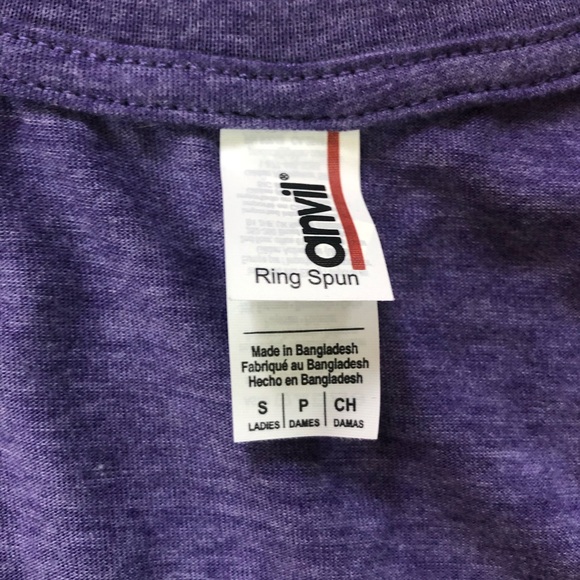 Women’s Anvil Purple V-Neck Short Sleeve T-Shirt - Picture 5 of 6